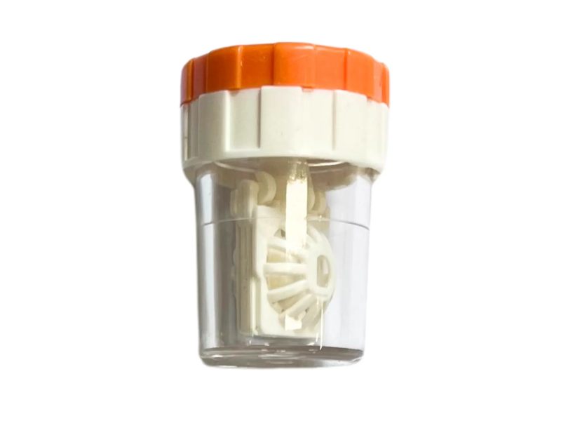 Estuche para lentes de contacto para líquido de peróxido, color: naranja