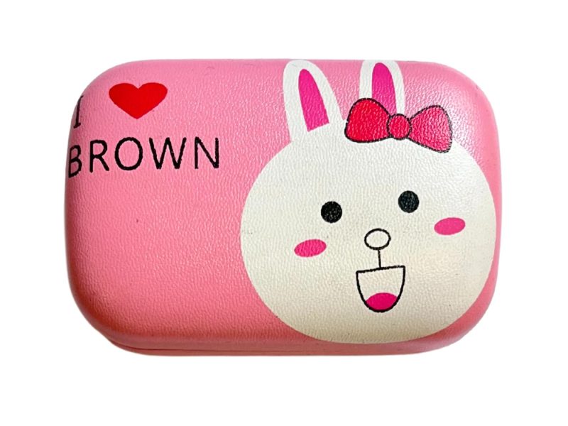 Estuche para lentes de contacto I love Brown, color: rosa