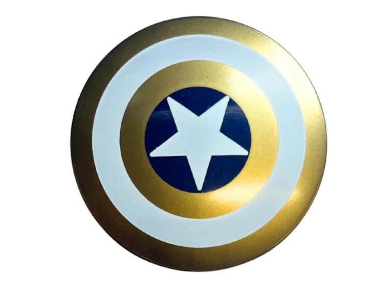 Estuche para lentes de contacto con diseño de Capitán América, Color: dorado