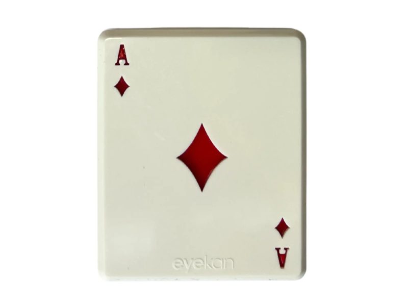 Estuche para lentes de contacto con diseño de cartas francesas, color: as de diamantes