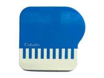   Estuche para lentes de contacto con dibujo de piano, color: azul