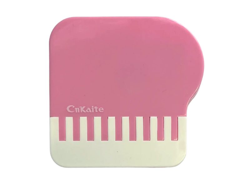 Estuche para lentes de contacto con dibujo de piano, color: rosa