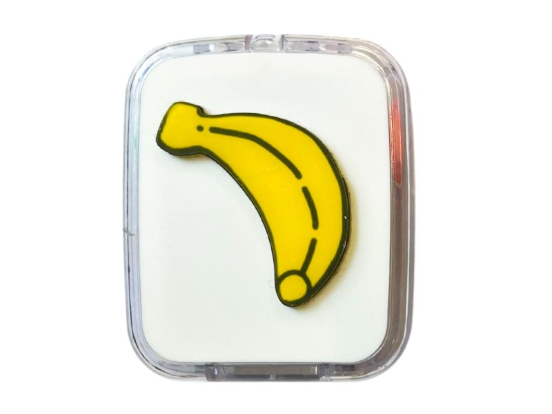 Estuche para lentes de contacto con estampado de frutas, color: plátano
