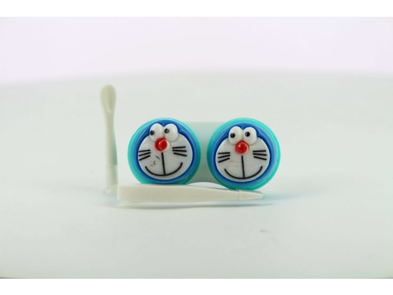 Estuche para lentillas de la figurita de Doraemon, Color: verde