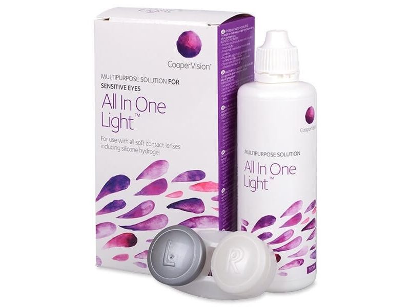 All in One Light (100 ml), solución y estuche para lentillas