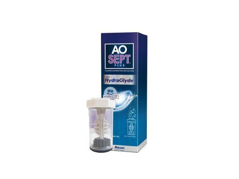 AoSept Plus with HydraGlyde (90 ml), solución y estuche para lentillas