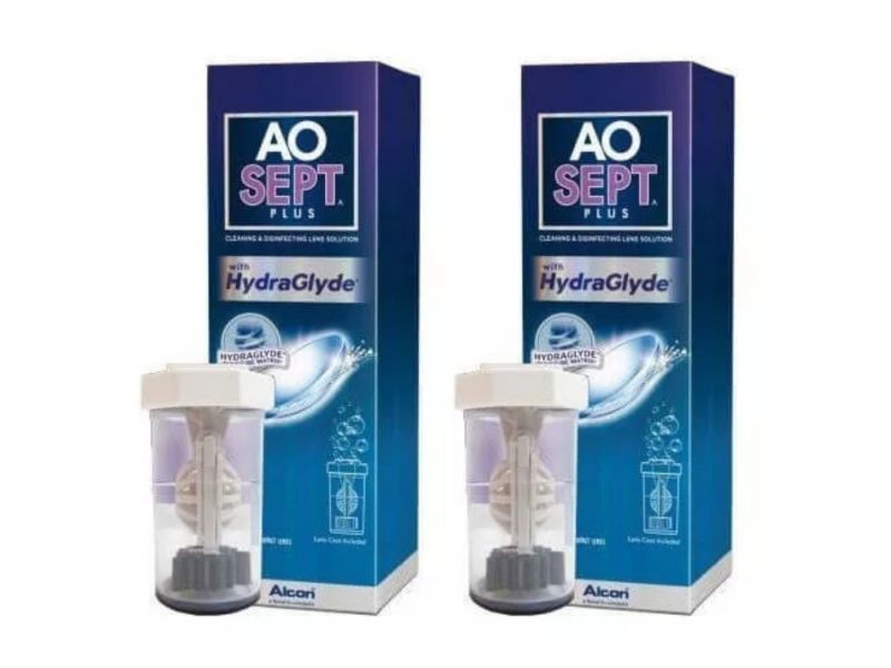 AoSept Plus with HydraGlyde (2 x 90 ml), kontaktlencse folyadék tokkal