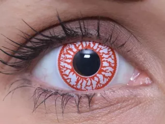   ColourVUE Crazy Ojo ensangrentado (2 unidades) , cubierta, 3 lentillas mensuales - sin dioptrías 