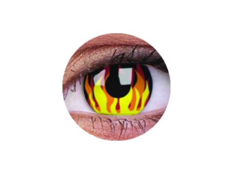 ColourVUE Crazy Flame Hot (2 unidades) , cubierta, 3 lentillas mensuales - sin dioptrías 