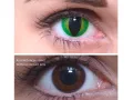 ColourVUE Crazy Ojo de dragón verde (2 unidades) , cubierta, 3 lentillas mensuales - sin dioptrías 