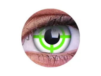   ColourVUE Crazy Cruz Verde (2 unidades) , cubierta, 3 lentillas mensuales - sin dioptrías 