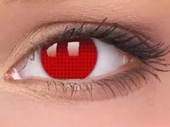   ColourVUE Crazy Rojo píxel (2 unidades) , cubierta, 3 lentillas mensuales - sin dioptrías 