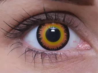   ColourVUE Crazy Cola sangrienta naranja (2 unidades) , cubierta, 3 lentillas mensuales - sin dioptrías 