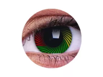   ColourVUE Crazy Rasta (2 unidades) , cubierta, 3 lentillas mensuales - sin dioptrías 