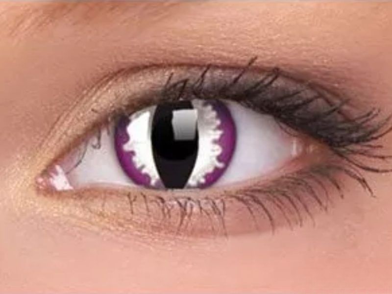 ColourVUE Crazy Ojo de dragón violeta (2 unidades) , cubierta, 3 lentillas mensuales - sin dioptrías 