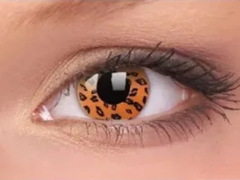   ColourVUE Crazy Leopardo amarillo (2 unidades) , cubierta, 3 lentillas mensuales - sin dioptrías 