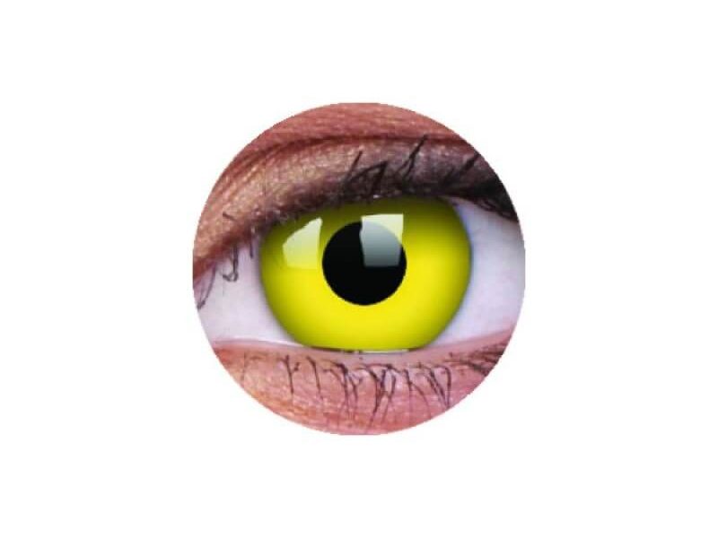 ColourVUE Crazy Amarillo (2 unidades) , cubierta, 3 lentillas mensuales - sin dioptrías 