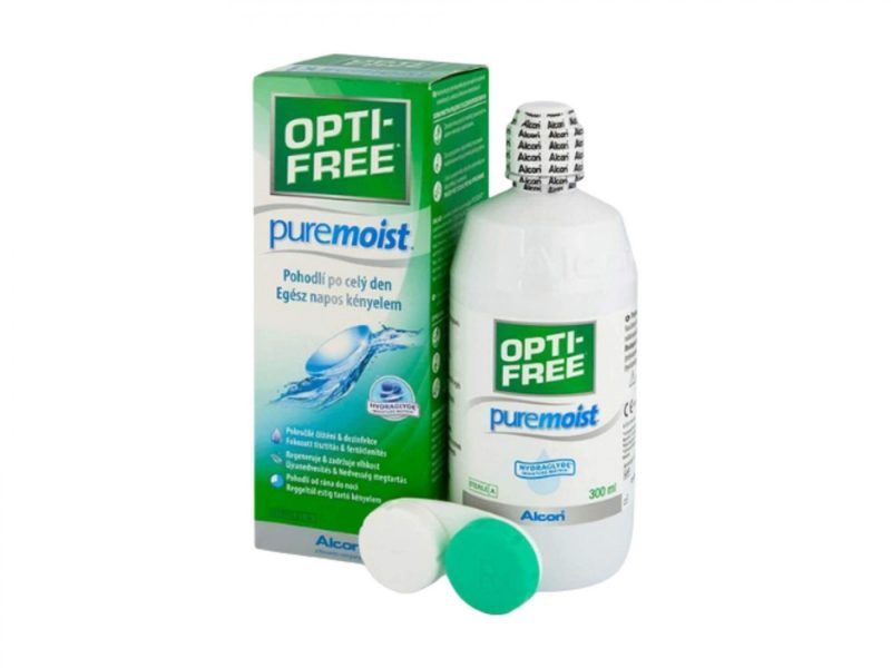 OPTI-FREE PureMoist (300 ml), solución y estuche para lentillas