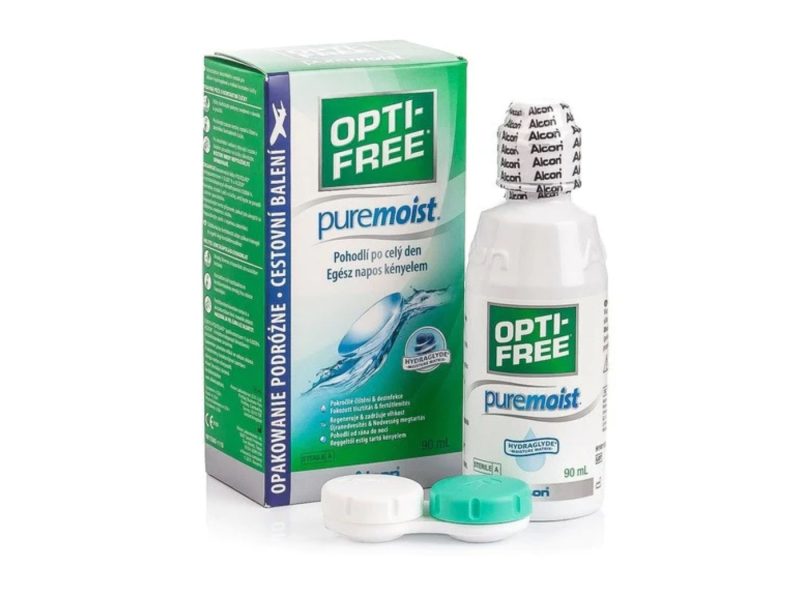 OPTI-FREE PureMoist (90 ml), solución y estuche para lentillas