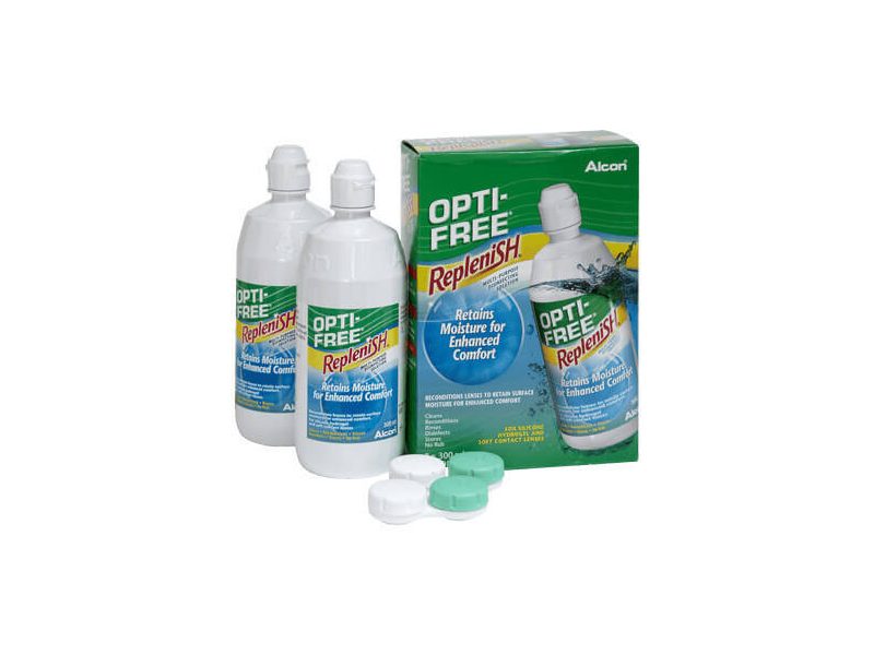 OPTI-FREE Replenish (2x300 ml), solución y estuche para lentillas