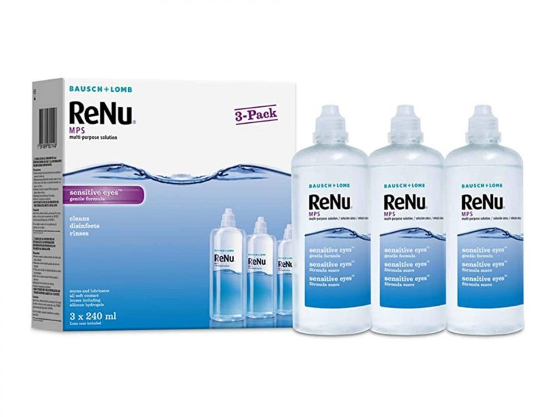 Renu MPS Sensitive Eyes (3x240 ml), solución y estuche para lentillas