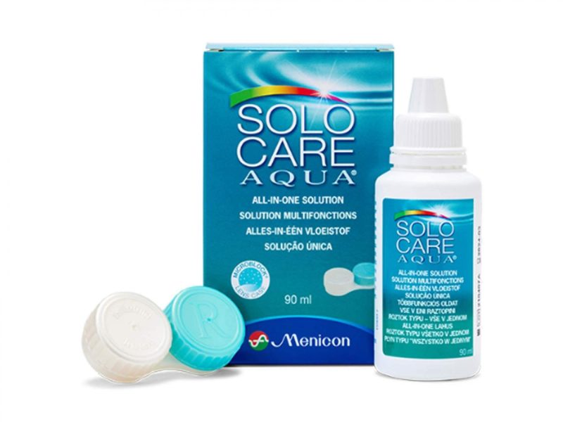 SOLO-care Aqua (90 ml), solución y estuche para lentillas