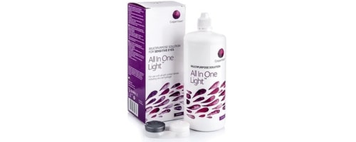 All in One Light 360 ml, solución para lentillas de contacto con estuche